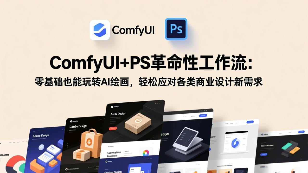 ComfyUI+PS革命性工作流：零基础也能玩转AI绘画，轻松应对各类商业设计新需求-优创项目网
