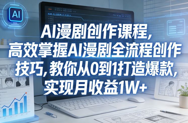 某社群AI漫剧创作课程，高效掌握AI漫剧全流程创作技巧，教你从0到1打造爆款，实现月收益1W+-优创项目网