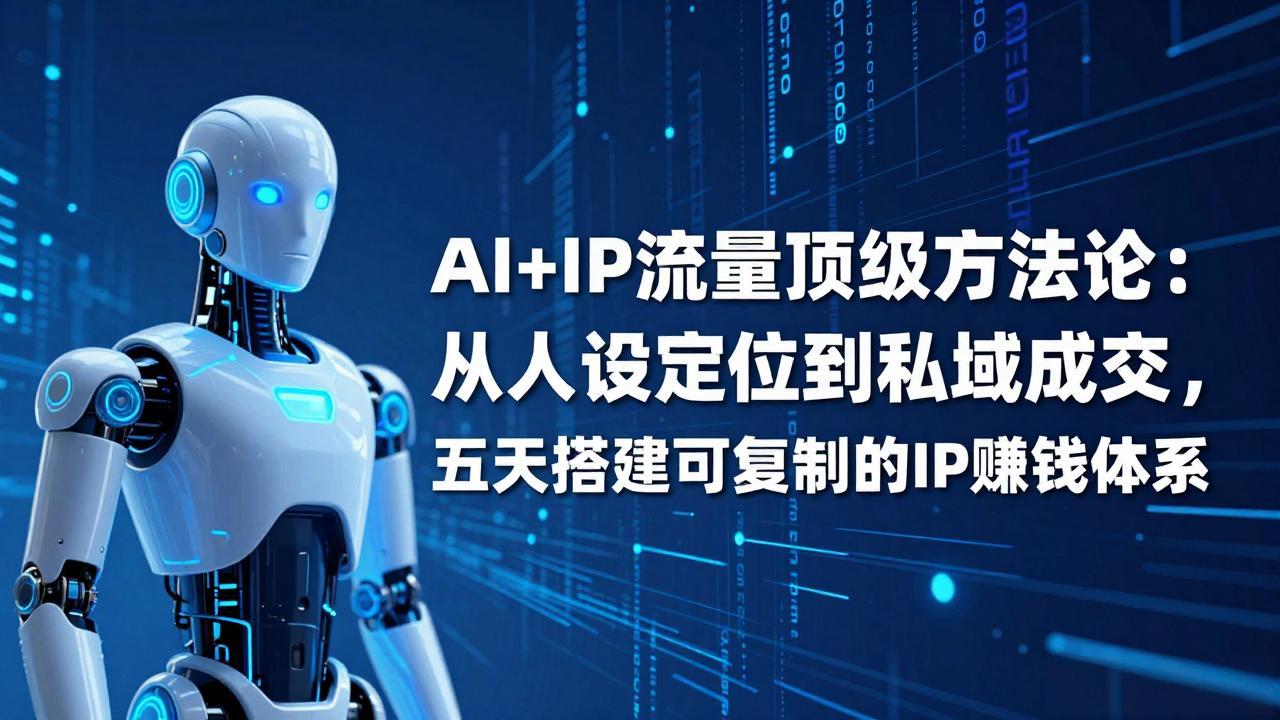 AI+IP顶级方法论：从人设定位到私域成交，五天搭建可复制的IP赚钱体系-优创项目网