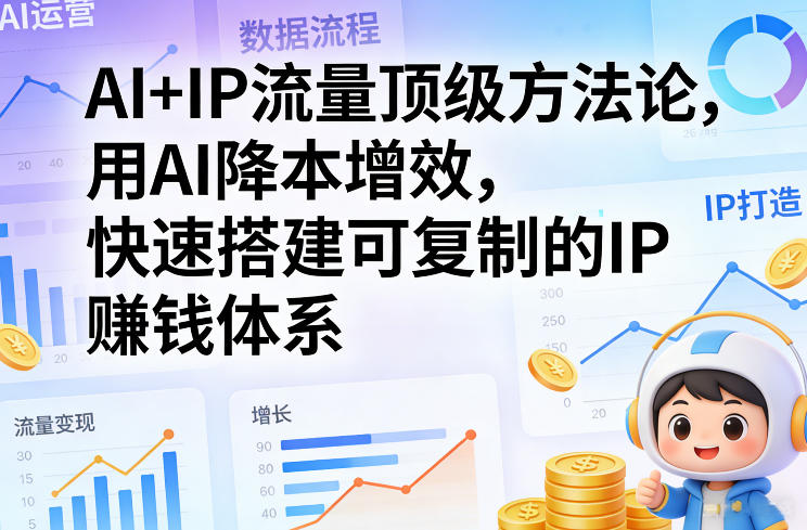 AI+IP流量顶级方法论，用AI降本增效，快速搭建可复制的IP賺钱体系-优创项目网