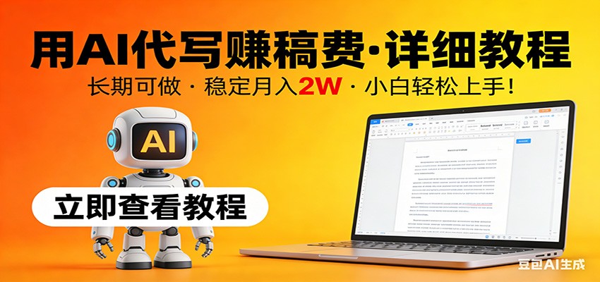 用AI代写赚稿费，详细教程，长期可做，稳定月入2W，小白轻松上手！-优创项目网