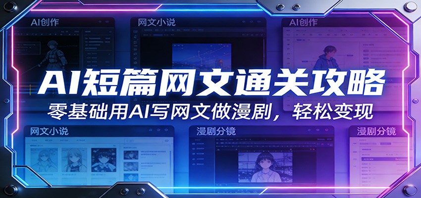 AI短篇网文通关攻略：零基础用AI写网文做漫剧，轻松变现-优创项目网