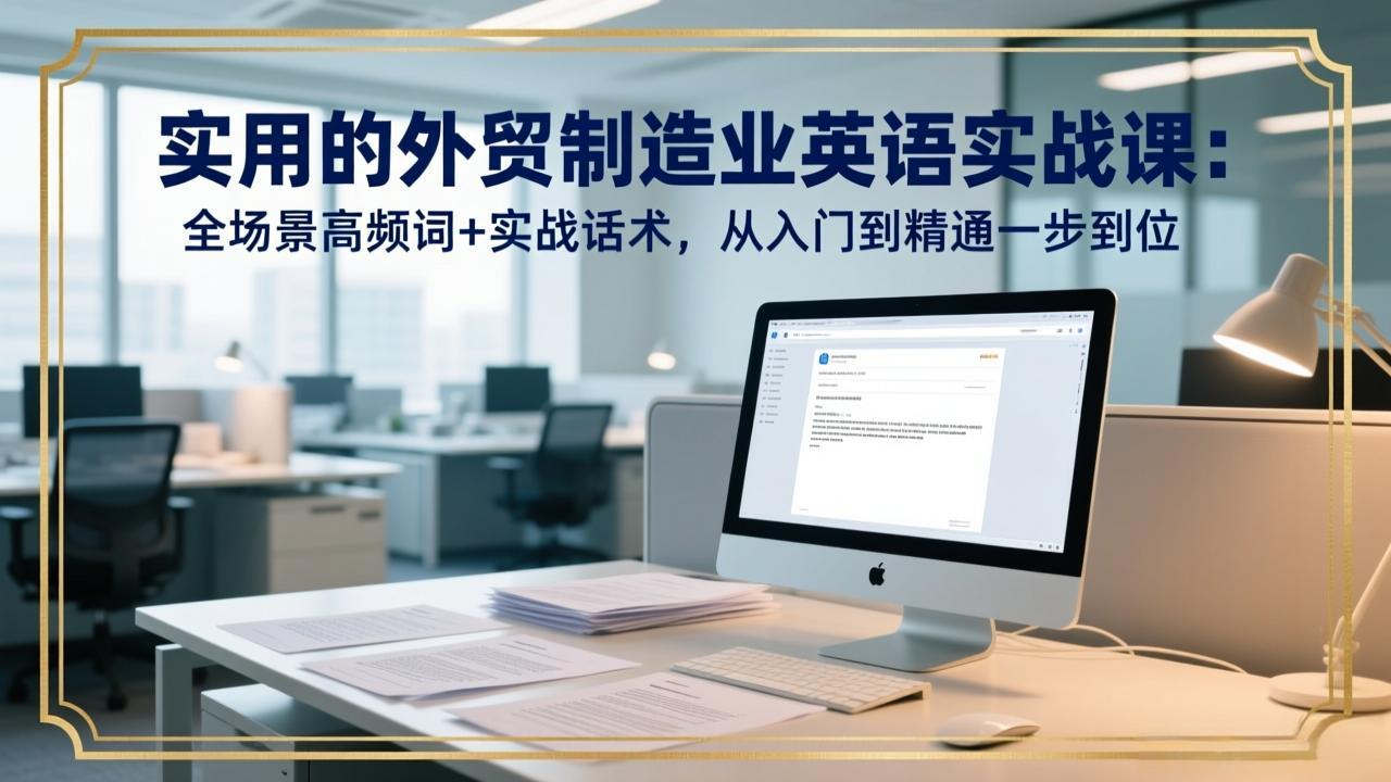 实用的外贸制造业英语实战课：全场景高频词+实战话术，从入门到精通一步到位-优创项目网
