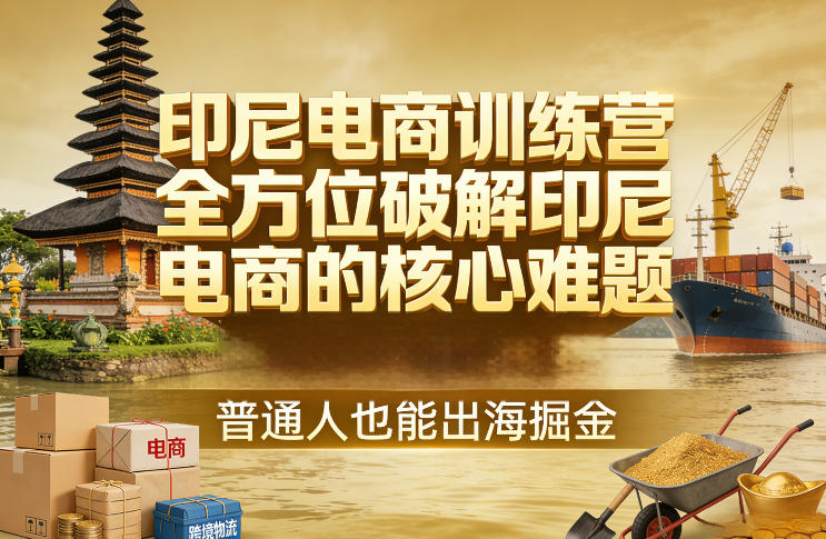 印尼电商训练营，全方位破解印尼电商的核心难题，普通人也能出海掘金-优创项目网