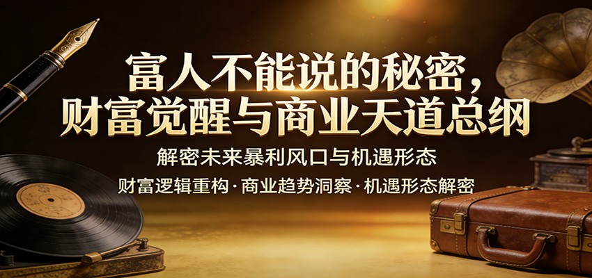 富人不能说的秘密，财富觉醒与商业天道总纲，解密未来暴利风口与机遇形态-优创项目网