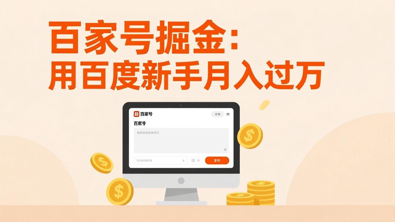百家号掘金：用百度新手月入过万，日入300，无需引流，全新手机搬砖项目-优创项目网