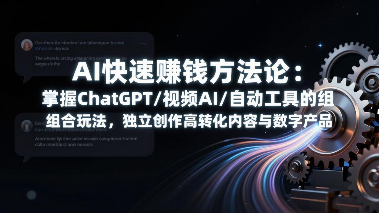 AI快速赚钱方法论：掌握ChatGPT/视频AI/自动化工具的组合玩法，独立创作高转化内容与数字产品-优创项目网