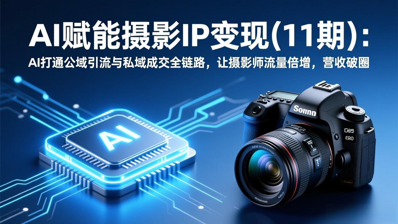 AI赋能摄影IP变现(11期-优创项目网