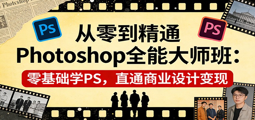 从零到精通Photoshop全能大师班：零基础学PS，直通商业设计变现-优创项目网