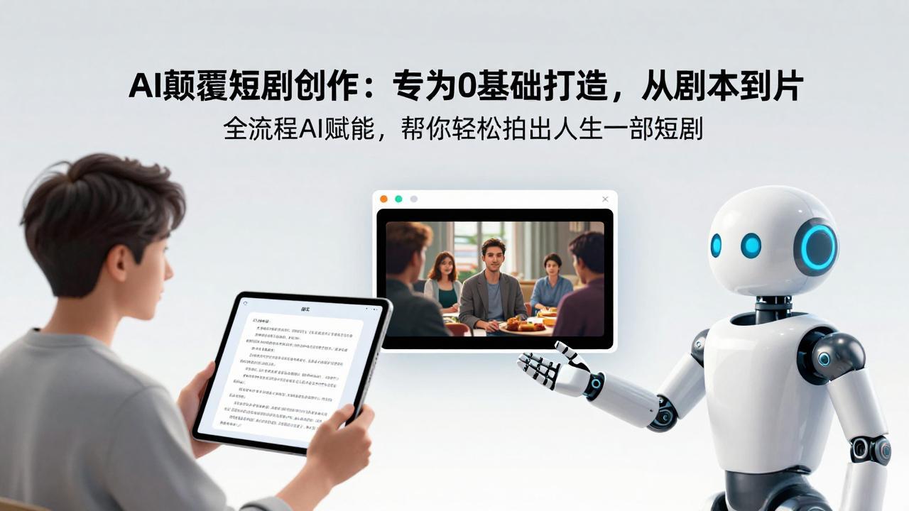 AI颠覆短剧创作：专为0基础打造，从剧本到成片全流程AI赋能，帮你轻松拍出人生第一部短剧-优创项目网