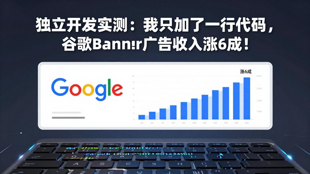 付费文章：独立开发实测：我只加了一行代码，谷歌Banner广告收入涨6成！-优创项目网