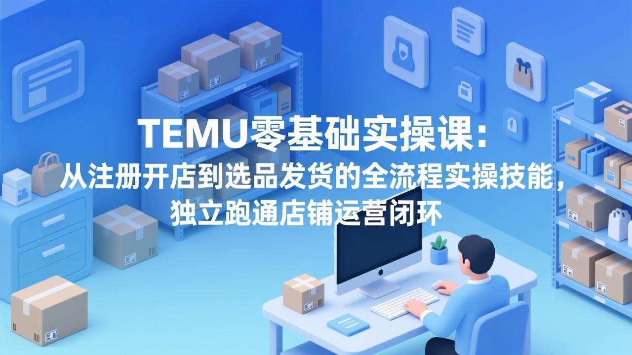 TEMU零基础实操课：从注册开店到选品发货的全流程实操技能，独立跑通店铺运营闭环-优创项目网