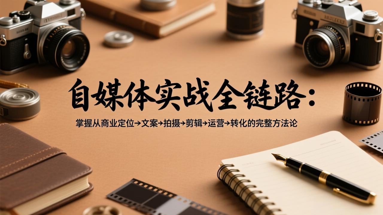 自媒体实战全链路：掌握从商业定位→文案→拍摄→剪辑→运营→转化的完整方法论-优创项目网