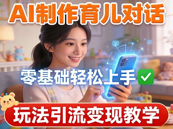 AI制作育儿对话，零基础轻松上手，玩法引流变现教学-优创项目网