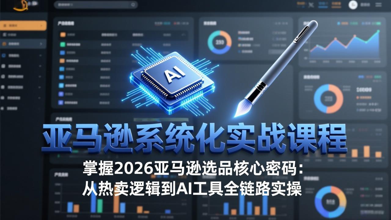 亚马逊系统化实战课-更新3月：2026最新选品方法论，从热卖原因分析到AI作图，提升选品成功率-优创项目网