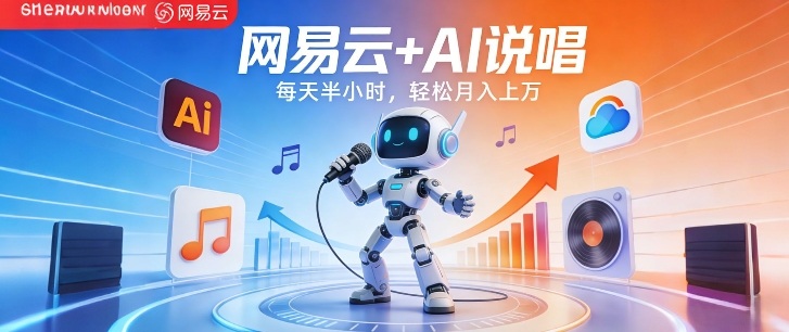 网易云+AI说唱，每天半小时，AI内容创作+流量变现，轻松月入1W-优创项目网