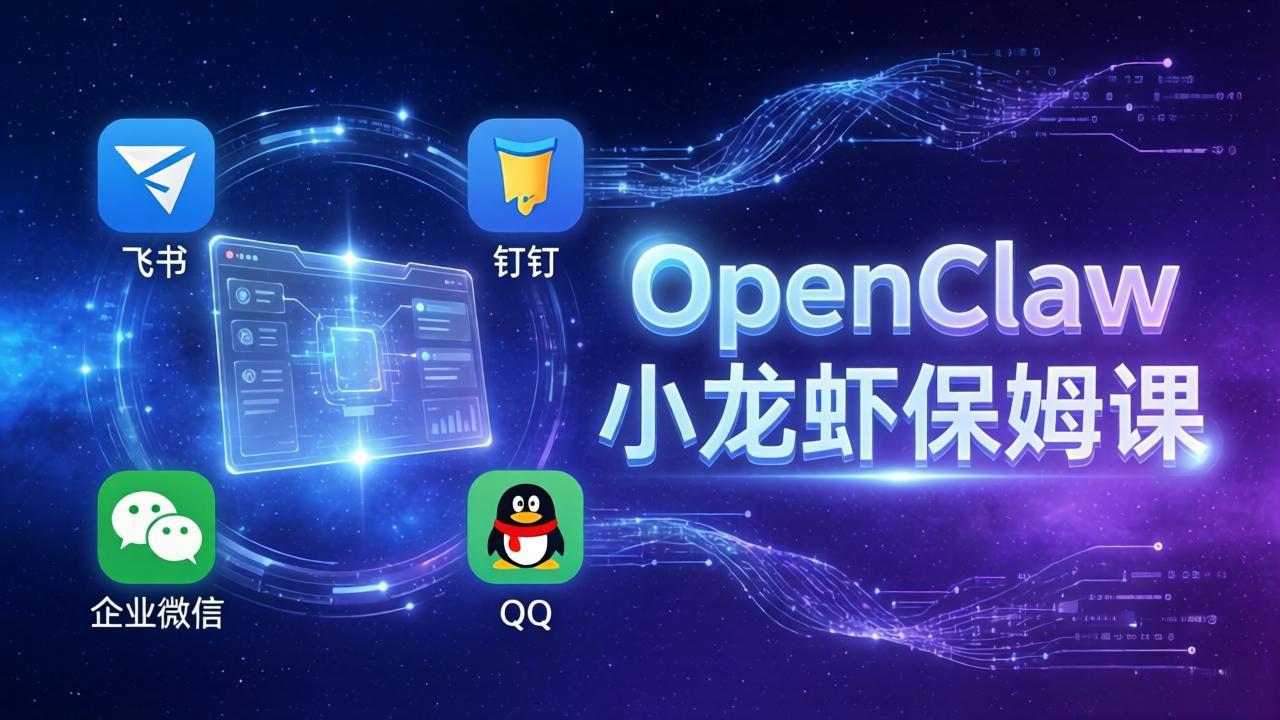 OpenClaw小龙虾保姆课： Windows/macOS/Linux/Docker全系统安装，飞书+钉钉+企业微信+QQ 全接入-优创项目网
