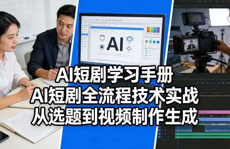 AI短剧学习手册，AI短剧全流程技术实战，从选题到视频制作生成-优创项目网