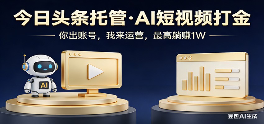 头条号AI托管，我提供作品，你提供账号，每天5分钟发布，小白躺赚3000+-优创项目网