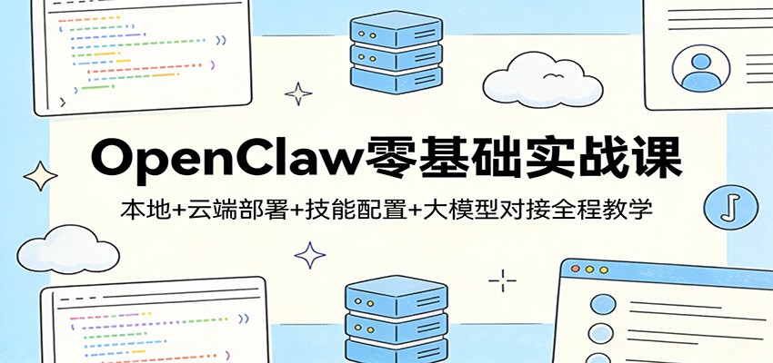 OpenClaw零基础实战课：本地+云端部署+技能配置+大模型对接全程教学-优创项目网