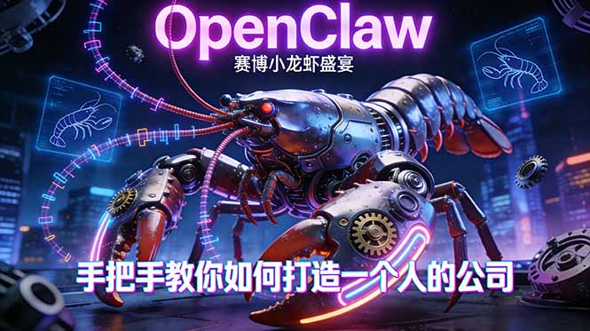 OpenClaw，小龙虾-从产品到爆款的成长之路，手把手教你如何打造一个人的公司-优创项目网