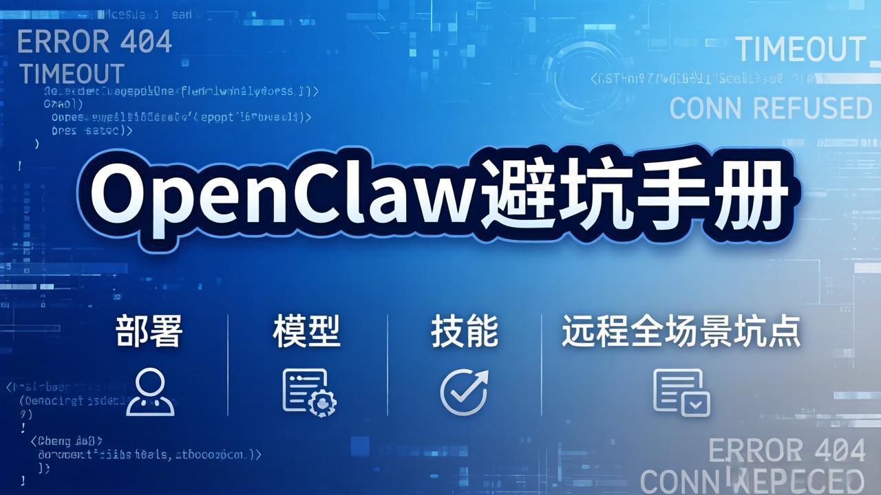 OpenClaw避坑手册：部署+模型+技能+远程全场景坑点，一次性给你说全，少走弯路-优创项目网