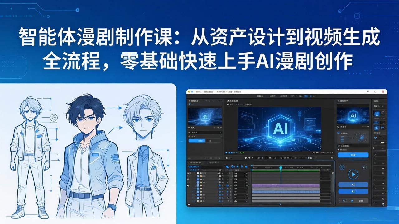 智能体漫剧制作课：从资产设计到视频生成全流程，零基础快速上手AI漫剧创作-优创项目网