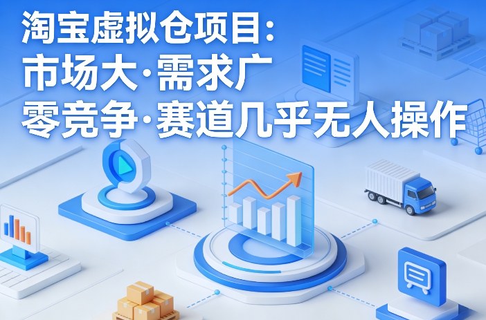 淘宝虚拟仓项目，市场大，需求广，零竞争，赛道几乎没人操作-优创项目网
