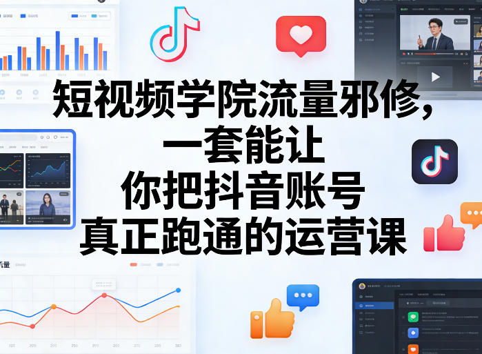 短视频学院流量邪修，一套能让你把抖音账号真正跑通的运营课-优创项目网