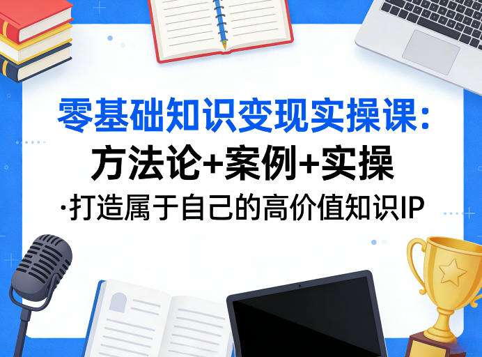 零基础知识变现实操课，方法论+案例+实操，打造属于自己的高价值知识IP-优创项目网