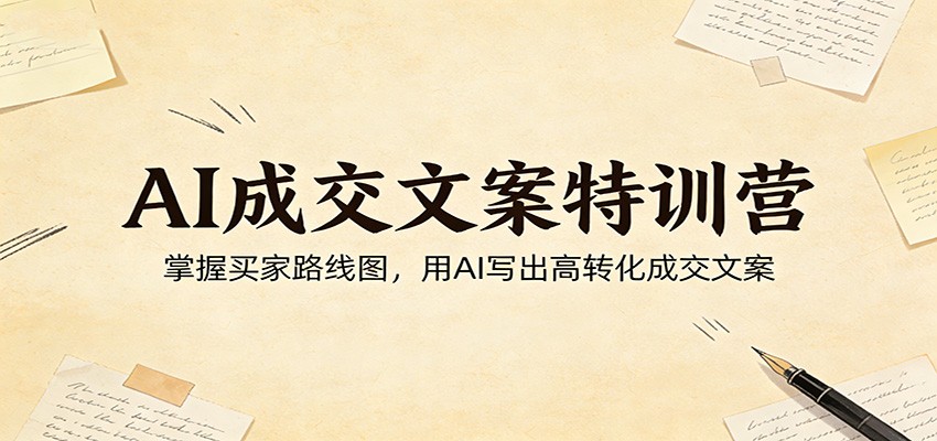 AI成交文案特训营：掌握买家路线图，用AI写出高转化成交文案-优创项目网
