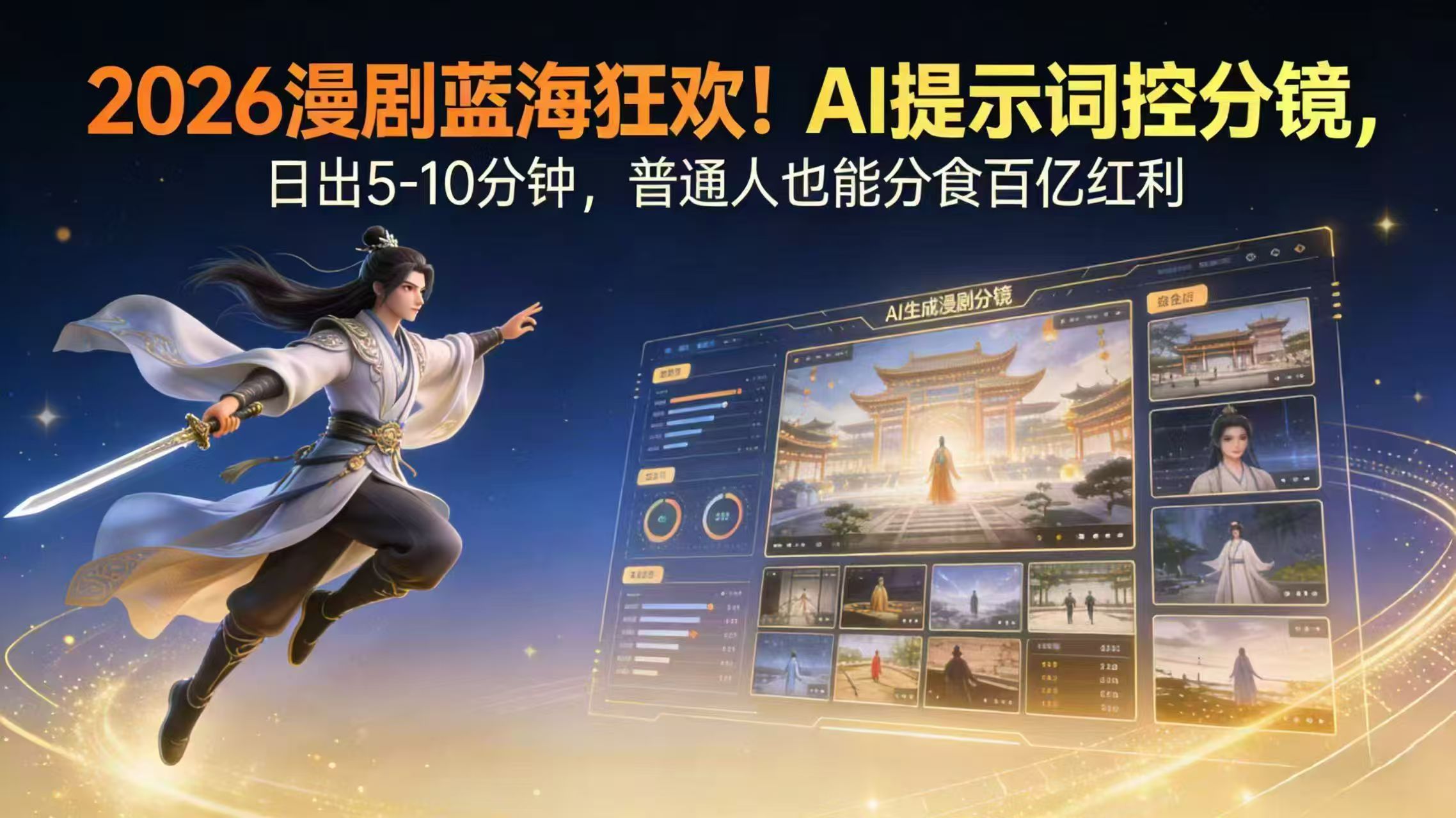 2026漫剧红利实锤！ AI 提示词控分镜， 普通人也能轻松月入过万-优创项目网