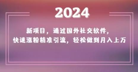2024新项目，通过国外社交软件，快速涨粉精准引流，轻松做到月入上万【揭秘】-优创项目网