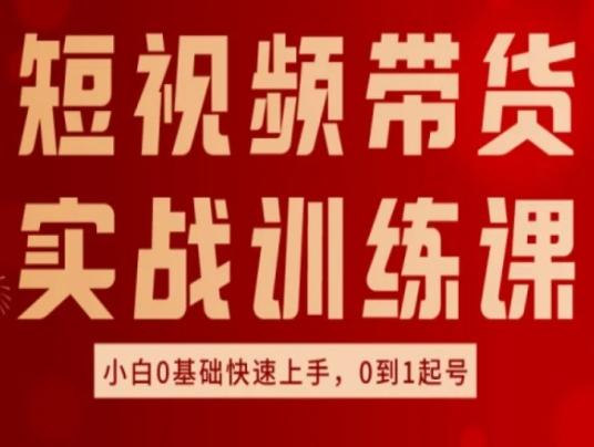 短视频带货实战训练课，好物分享实操，小白0基础快速上手，0到1起号-优创项目网