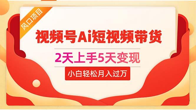 2天上手5天变现视频号Ai短视频带货0粉丝0基础小白轻松月入过万-优创项目网