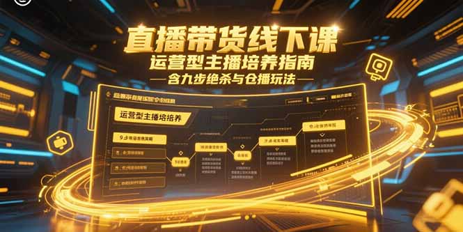 直播带货线下课，运营型主播培养指南，含九步绝杀与仓播玩法-优创项目网
