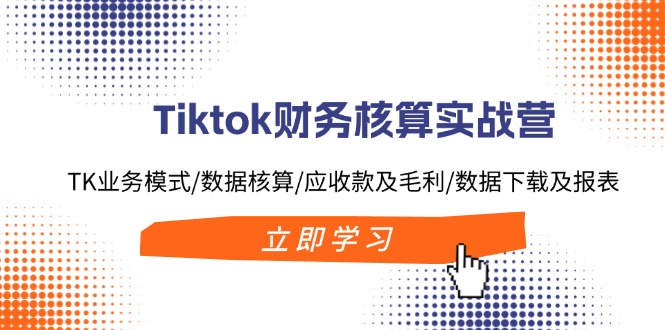 Tiktok财务核算实战营：TK业务模式/数据核算/应收款及毛利/数据下载及报表-优创项目网