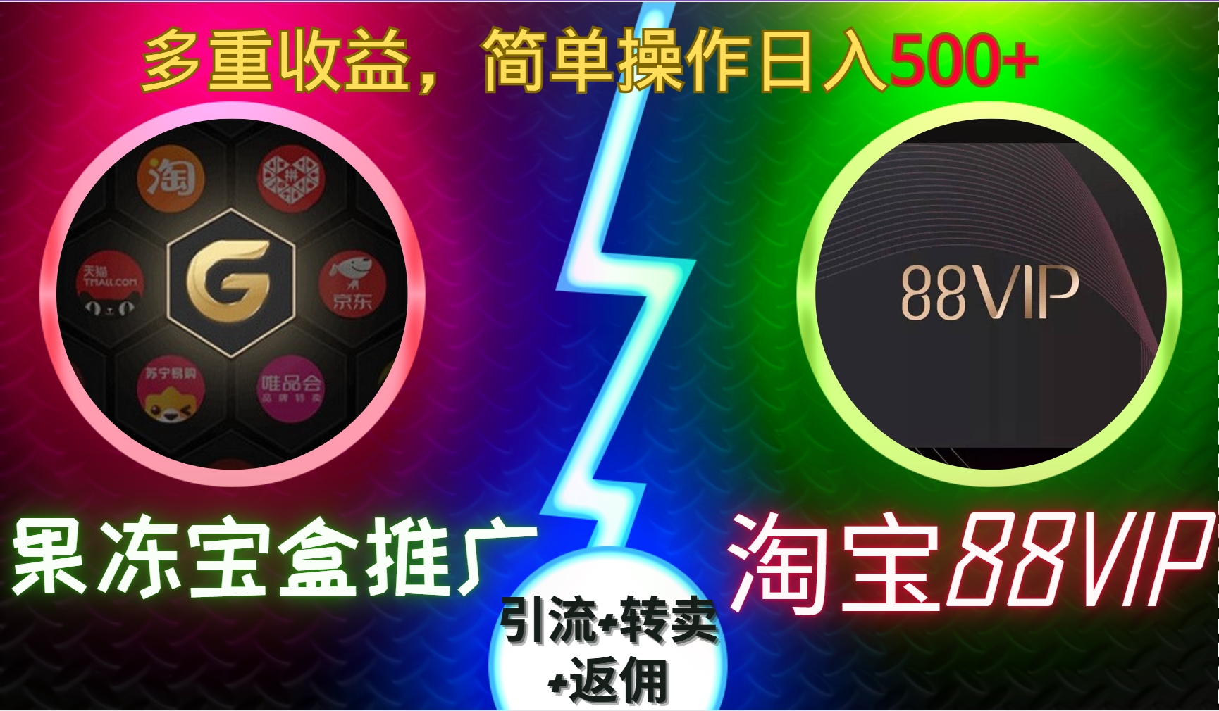 果冻宝盒推广88VIP，引流+转卖+返佣，多重收益，简单操作日入5张【揭秘】-优创项目网