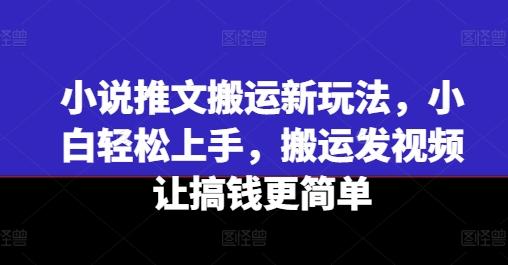 小说推文搬运新玩法，小白轻松上手，搬运发视频让搞钱更简单-优创项目网