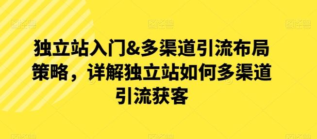 独立站入门&多渠道引流布局策略，详解独立站如何多渠道引流获客-优创项目网