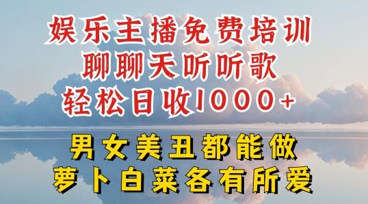 娱乐主播免费培训聊聊天听听歌轻松日收1K+，男女美丑都能做萝卜白菜各有所爱【揭秘】-优创项目网