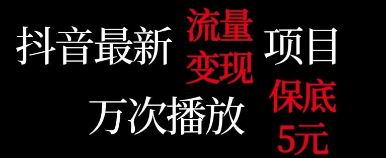 抖音流量变现，万次播放保底5元，额外收入-优创项目网