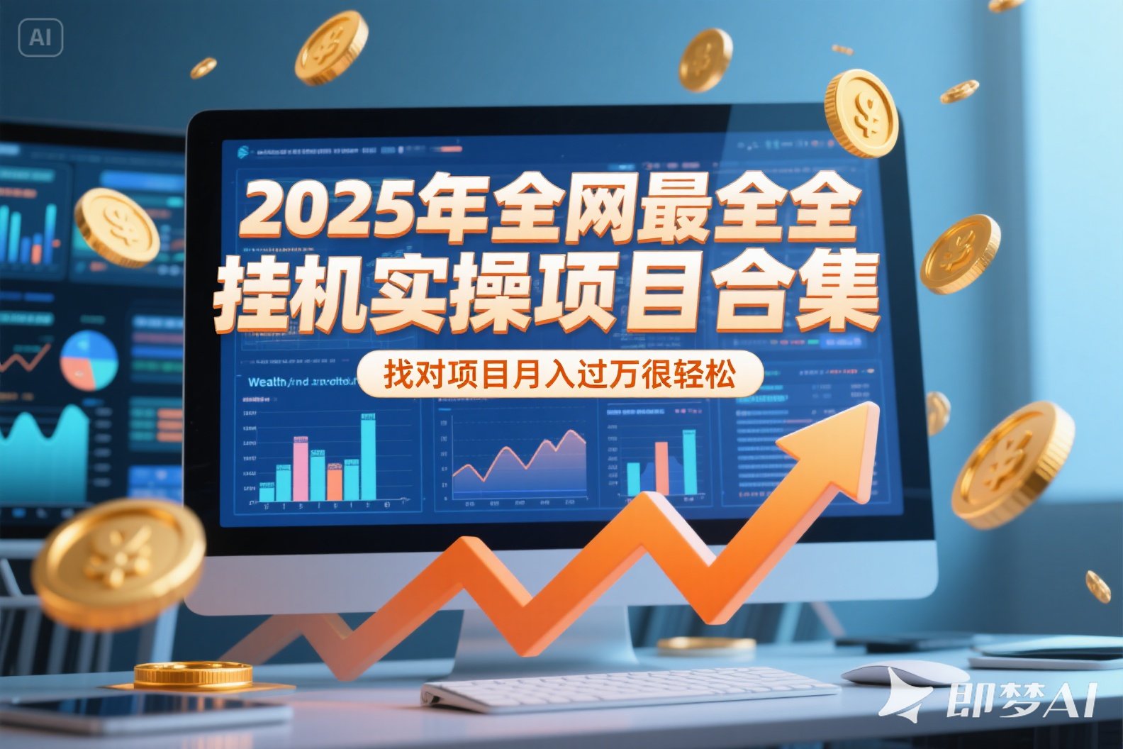 2025年挂机实操项目实操演练，挂机类型，AI直播类型，轻资产创业类型…-优创项目网