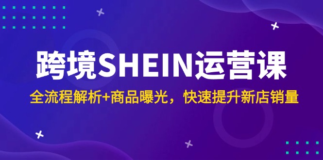 跨境SHEIN运营课，全流程解析+商品曝光，快速提升新店销量-优创项目网