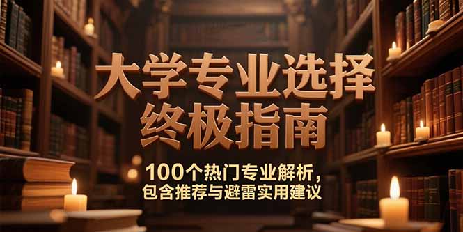 付费文：大学专业选择终极指南,100个热门专业解析,包含推荐与避雷实用建议-优创项目网