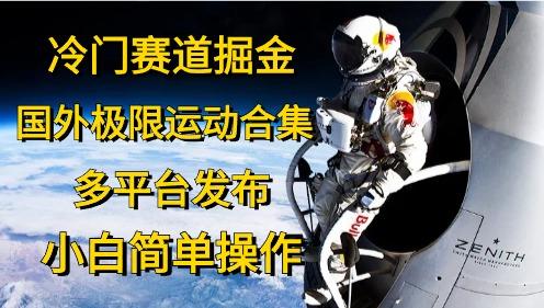 冷门赛道掘金，国外极限运动视频合集，多平台发布，小白简单操作-优创项目网