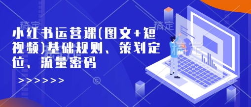 小红书运营课(图文+短视频)基础规则、策划定位、流量密码-优创项目网