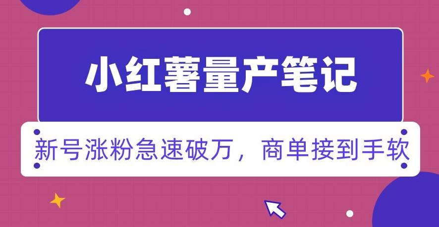 小红书量产笔记，一分种一条笔记，新号涨粉急速破万，新黑马赛道，商单接到手软【揭秘】-优创项目网