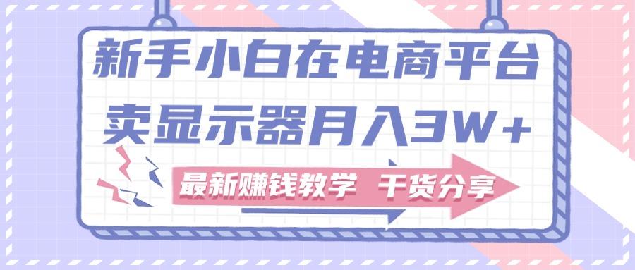 新手小白如何做到在电商平台卖显示器月入3W+，最新赚钱教学干货分享-优创项目网