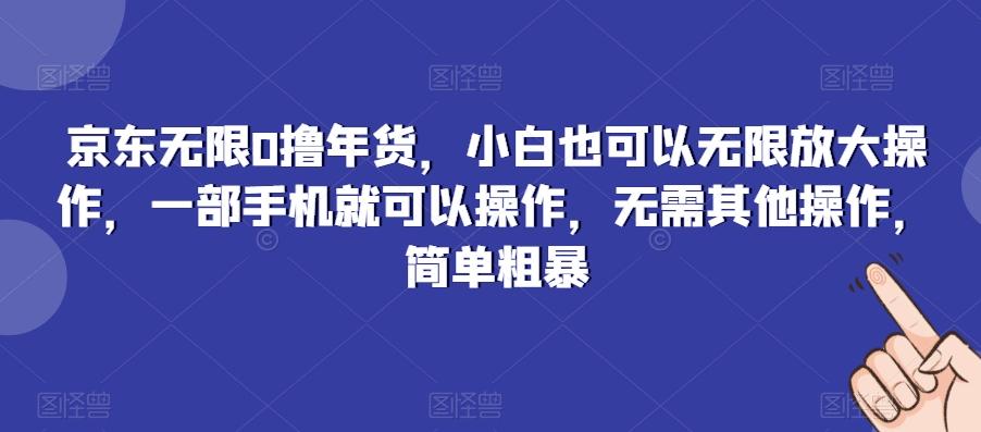 京东无限0撸年货，小白也可以无限放大操作，一部手机就可以操作，无需其他操作，简单粗暴-优创项目网